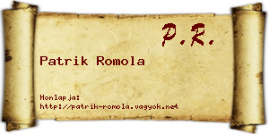 Patrik Romola névjegykártya